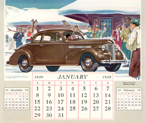 1939 Chevrolet Dealers Calendar Page 16